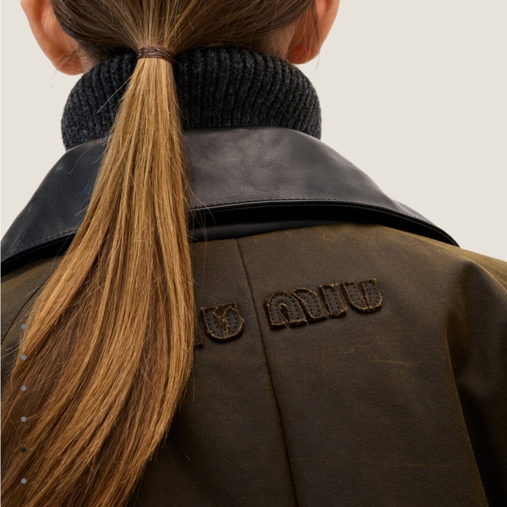 MIUMIU Waxed Canvas Blouson Jacket